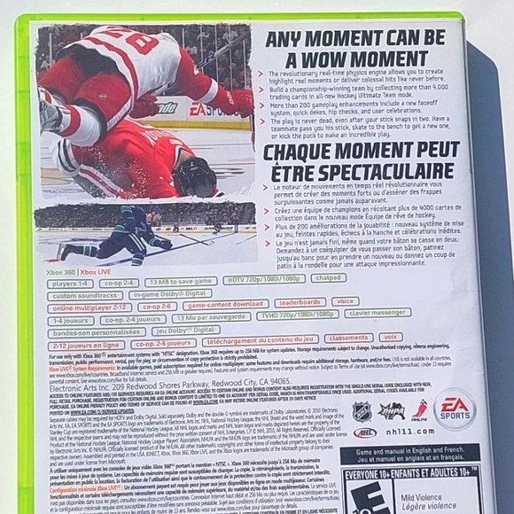 NHL11 EA Sports XBOX 360 Video Game - Hockey Cover Photo Jonathon Teows - Picture 5 of 5